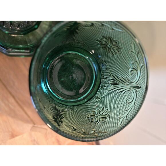 Vintage Indiana Glass Sandwich Spruce Green Canister 7.5" This Is A Rare Piece - Picture 6 of 10